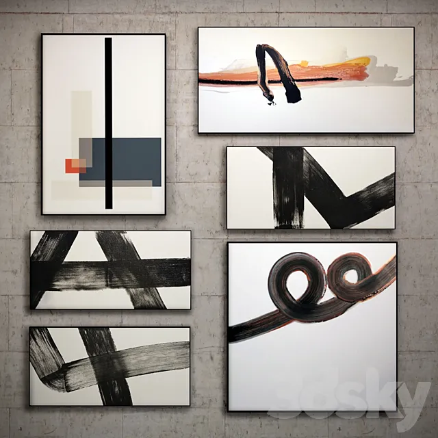The picture in the frame: 11 Pieces (Collection 42) Abstract 3DModel The picture in the frame: 11 Pieces (Collection 42) Abstract 3DModel