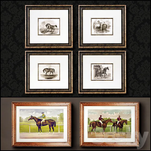 The picture in the frame. 121. Collection of Horse 3DModel The picture in the frame. 121. Collection of Horse 3DModel