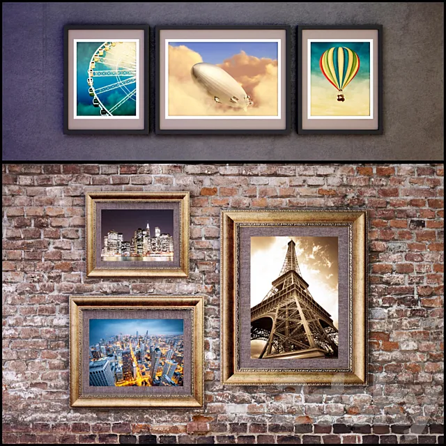 The picture in the frame: 15 piece (Collection 1) 3D Model The picture in the frame: 15 piece (Collection 1) 3D Model