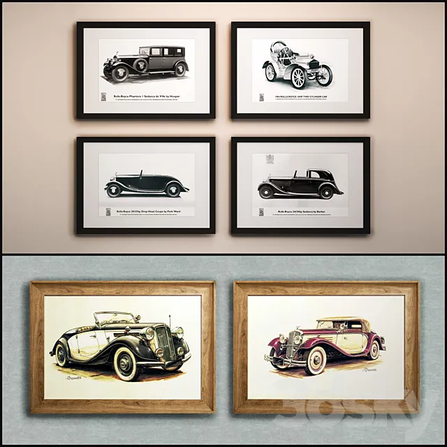 The picture in the frame: 15 piece (Collection 27) Auto theme 3D Model The picture in the frame: 15 piece (Collection 27) Auto theme 3D Model