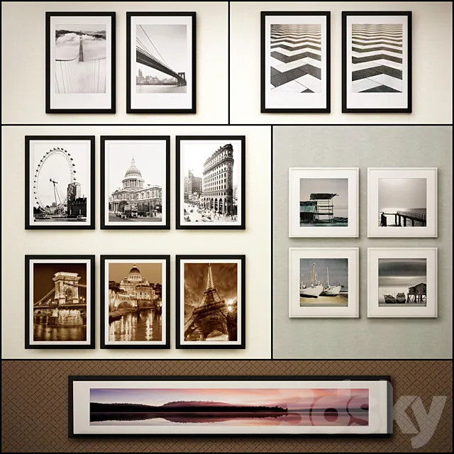 The picture in the frame: 20 piece (Collection 39) Picture Frame 3DModel The picture in the frame: 20 piece (Collection 39) Picture Frame 3DModel