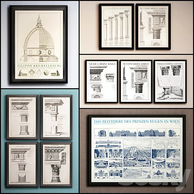 The picture in the frame: 21 Pieces (Collection 51) Architecture 3DModel The picture in the frame: 21 Pieces (Collection 51) Architecture 3DModel
