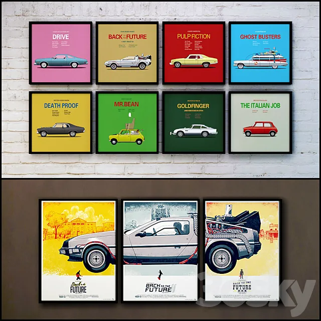 The picture in the frame: 32 pieces (86 collection) Auto theme 3D Model The picture in the frame: 32 pieces (86 collection) Auto theme 3D Model