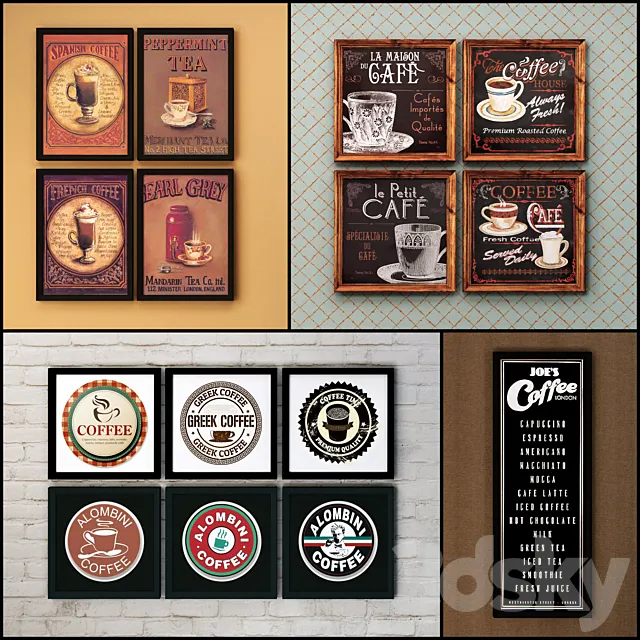 The picture in the frame: 45 Pieces (collection 76) Bar topic 3D Model The picture in the frame: 45 Pieces (collection 76) Bar topic 3D Model