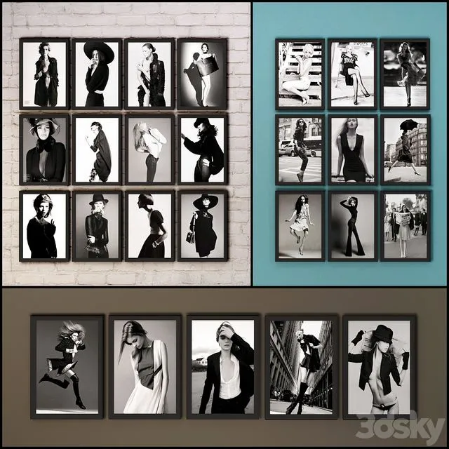 The picture in the frame 66 pieces 66 collection Photo Frame 3D Model The picture in the frame 66 pieces 66 collection Photo Frame 3D Model