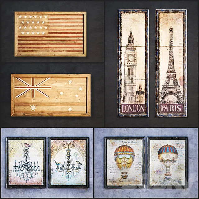 The picture in the frame: 9 piece (Collection 8) 3DModel The picture in the frame: 9 piece (Collection 8) 3DModel