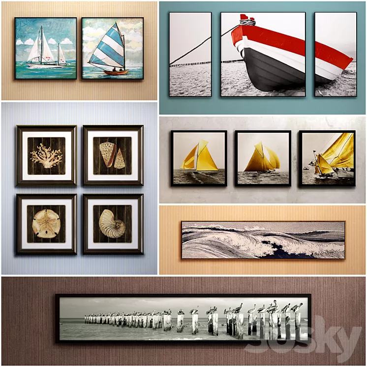 The picture in the frame: a collection of 45 Marine theme 3D Model
