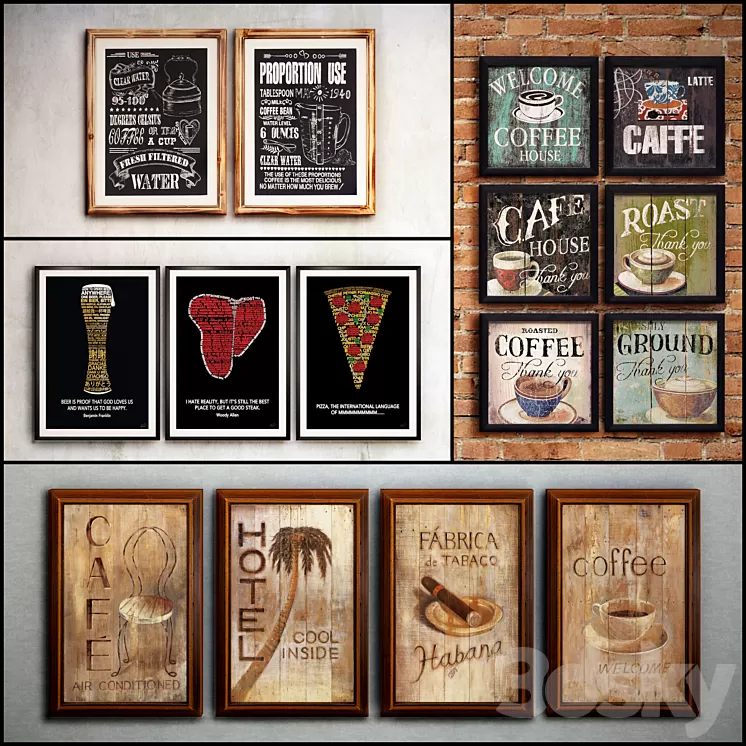 The picture in the frame: a collection of 48 Bar topic 3D Model