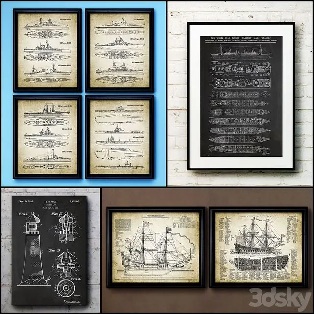 The picture in the frame. Collection 105. Sea theme 3D Model The picture in the frame. Collection 105. Sea theme 3D Model