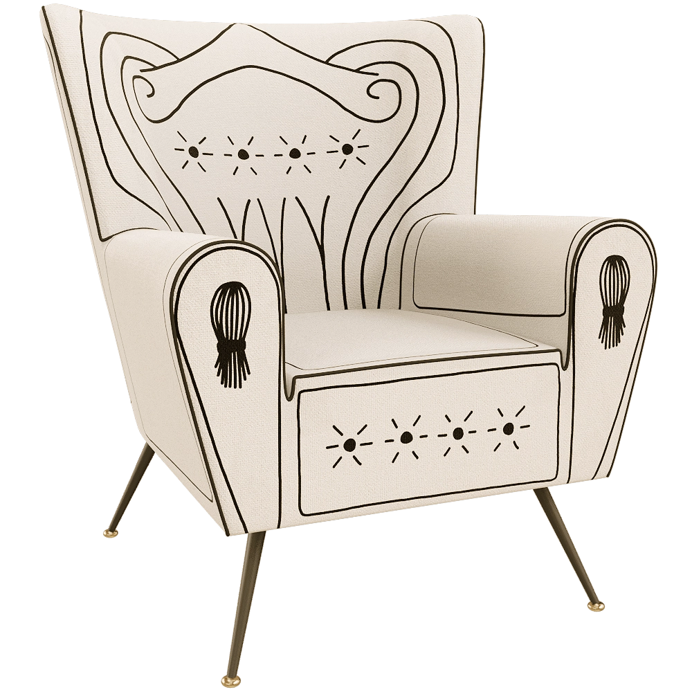 The Pop Label – Armchair KITSCH & CHIC 3D Model The Pop Label – Armchair KITSCH & CHIC 3D Model