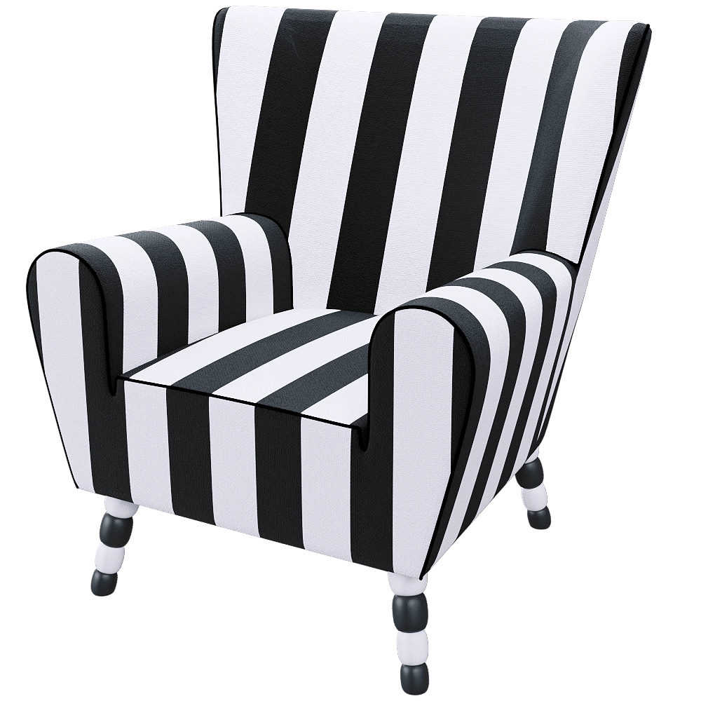 The Pop Label – Armchair Stripes 3D Model The Pop Label – Armchair Stripes 3D Model