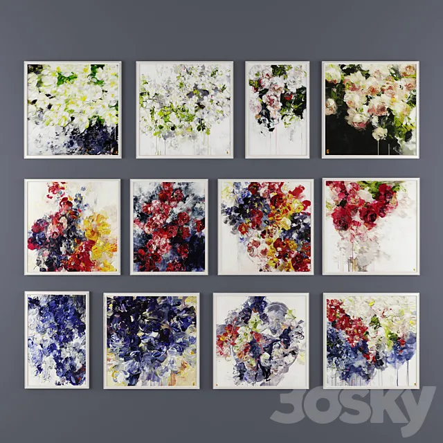 The series of works of the artist Bobbie Burgers. 24pcs 3DModel The series of works of the artist Bobbie Burgers. 24pcs 3DModel