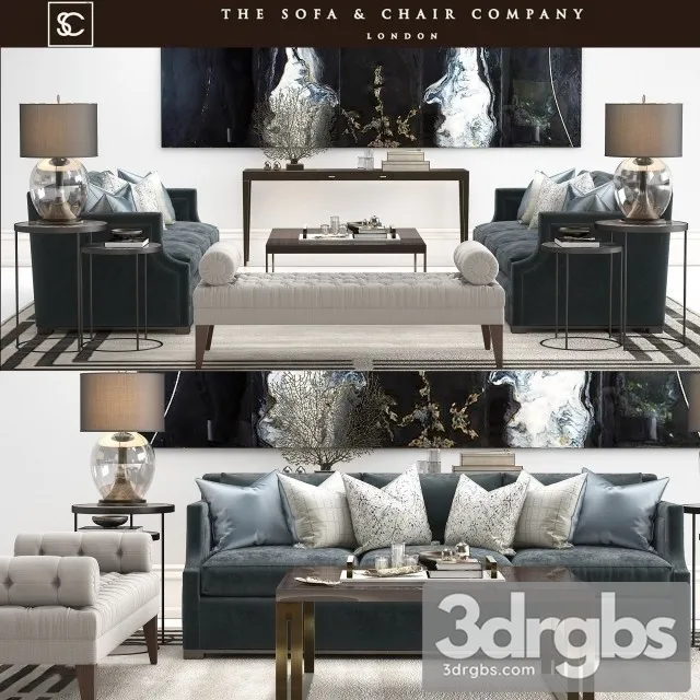 The Sofa And Armchair  Company Luxury Set 1 3D Model Download