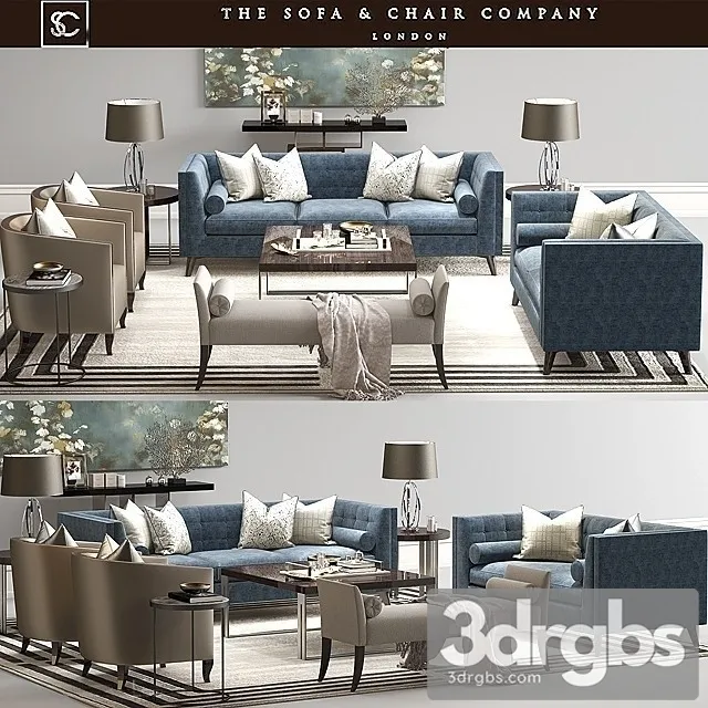 The Sofa And Armchair  Company Luxury Set 2 3D Model Download