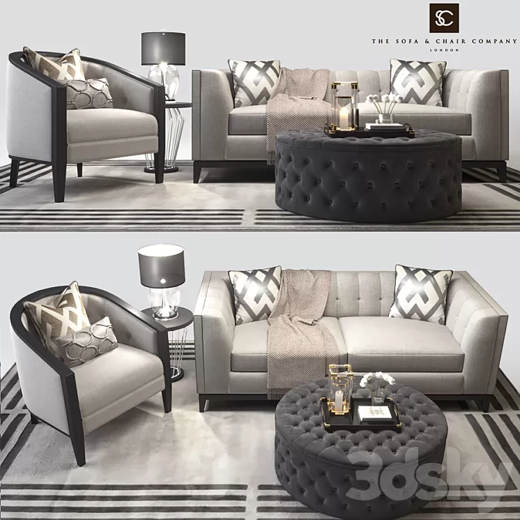 The Sofa and Chair 3D Model
