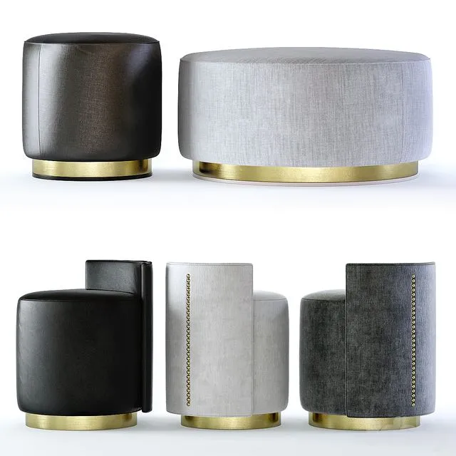 The Sofa and Chair Company – Camille and Larkin Ottomans 3D Model The Sofa and Chair Company – Camille and Larkin Ottomans 3D Model