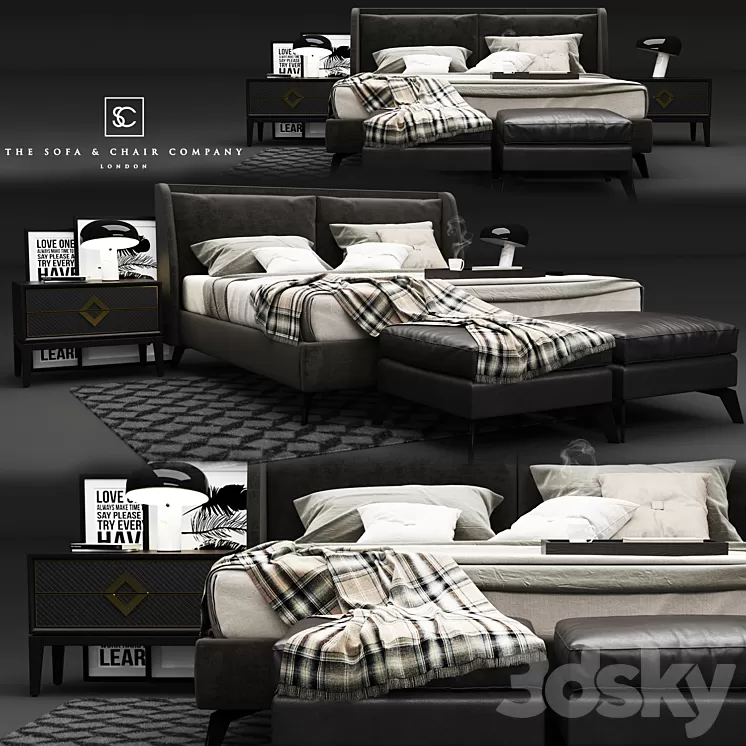 The Sofa and Chair Company – Enzo Bed 3D Model The Sofa and Chair Company – Enzo Bed 3D Model