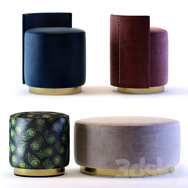 The Sofa and Chair Company – Larkin and Camille Ottomans 3DModel The Sofa and Chair Company – Larkin and Camille Ottomans 3DModel