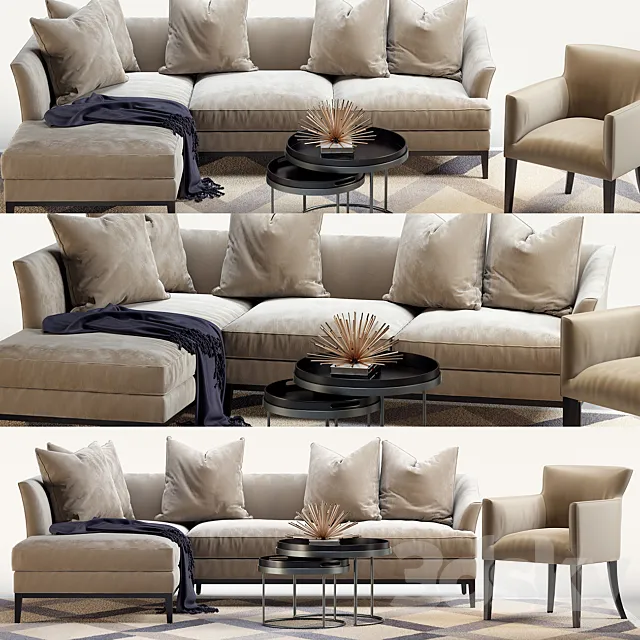 The sofa and chair company set 2 3DModel The sofa and chair company set 2 3DModel