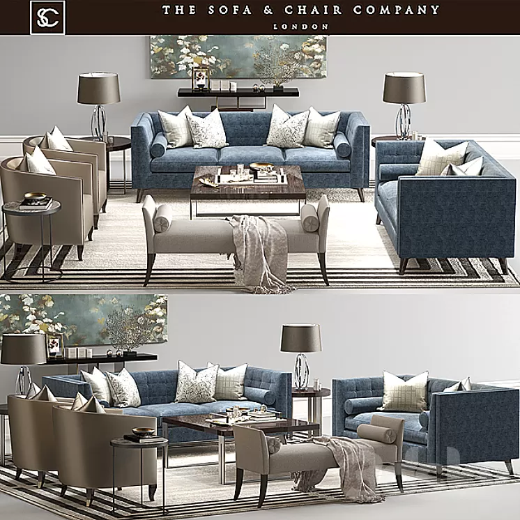 The Sofa & Chair Company set 02 3D Model The Sofa & Chair Company set 02 3D Model