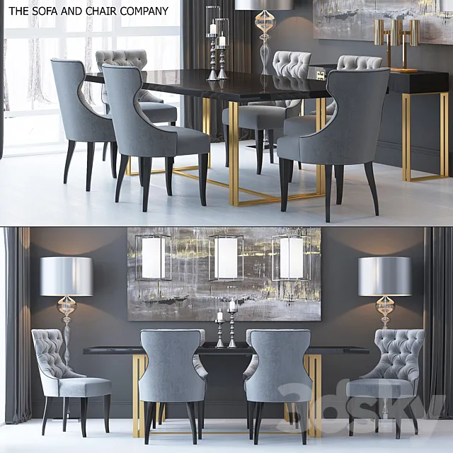 The Sofa & Chair Company Set 3DModel The Sofa & Chair Company Set 3DModel