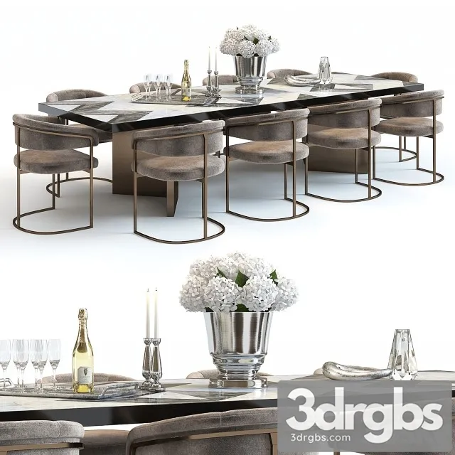 The Sofa Chair Revenge Table set 3D Model Download