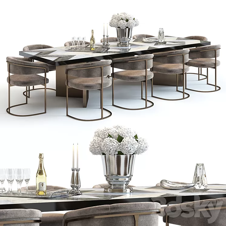 The Sofa & Chair Revenge Table set 3D Model The Sofa & Chair Revenge Table set 3D Model