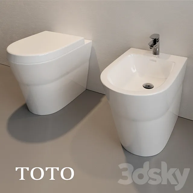 The toilet and bidet TOTO (corona + vray) 3D Model The toilet and bidet TOTO (corona + vray) 3D Model