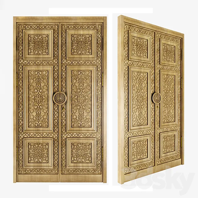 The Uzbek carved door 3DModel
