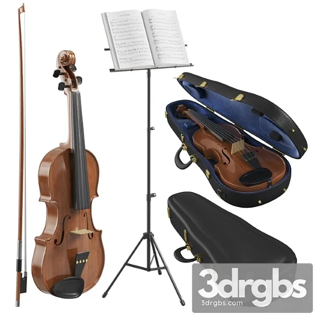 The Violin With Case 3D Model Download