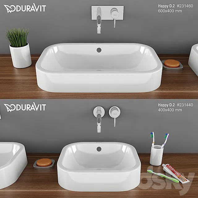The washbasin DURAVIT Happy D.2 3D Model The washbasin DURAVIT Happy D.2 3D Model