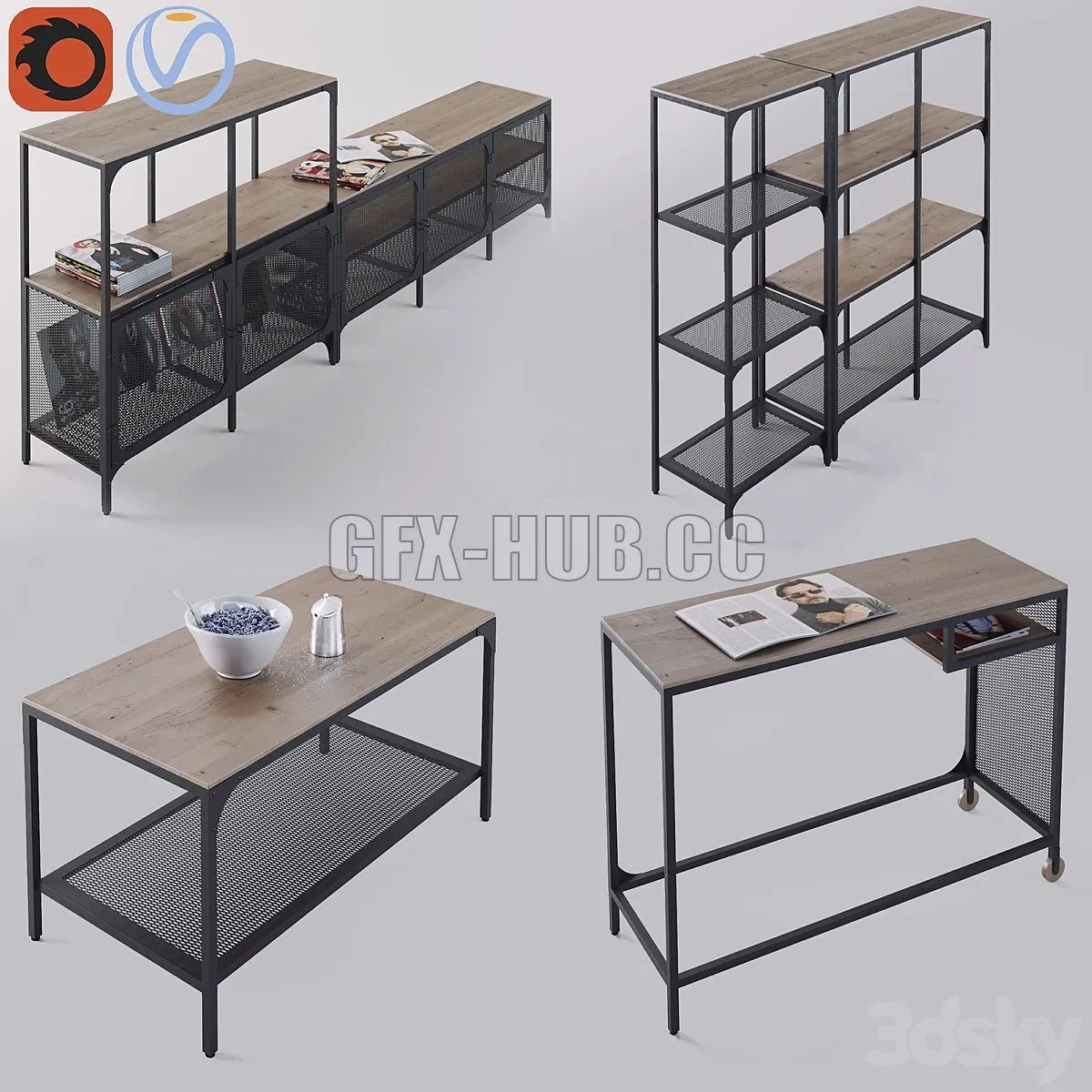 The Whole Furniture Series Ikea Fjellbo 3D Model