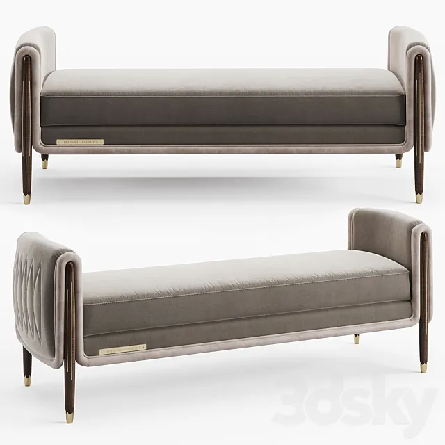 Theodore Alexander Grace end of bed Bench 3DModel Theodore Alexander Grace end of bed Bench 3DModel