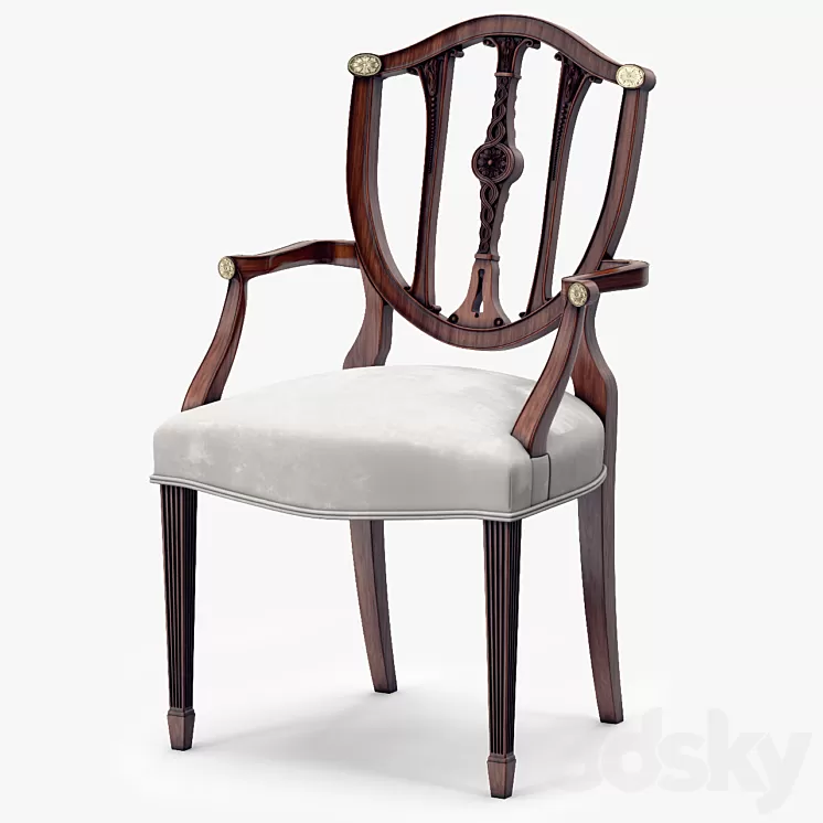 Theodore Alexander Palmerstones Brass Rosette Dinner ArmChair 3D Model Free Download Theodore Alexander Palmerstones Brass Rosette Dinner ArmChair 3D Model Free Download