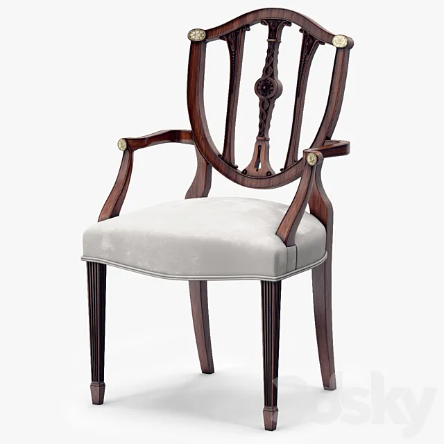 Theodore Alexander Palmerstones Brass Rosette Dinner ArmChair 3DModel