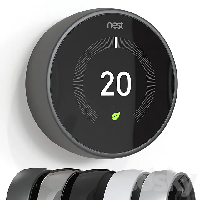 Thermostat Nest Learning Thermostat. (5 materials) 3D Model Thermostat Nest Learning Thermostat. (5 materials) 3D Model