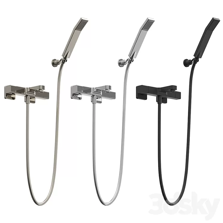 Thermostatic bath faucet with shower set Cisal Cubic 3D Model