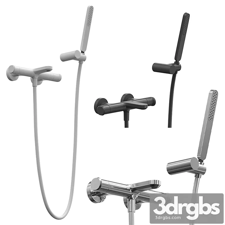 Thermostatic Bath Faucet With Shower Set Cisal Lineaviva 3D Model Download