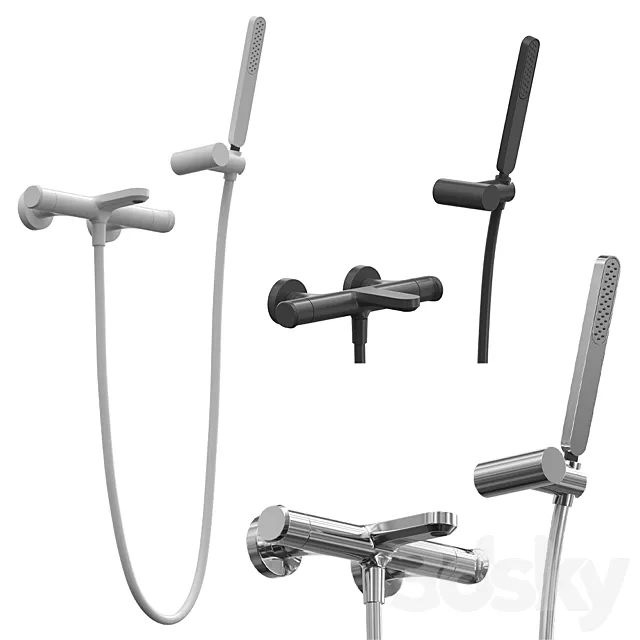 Thermostatic bath faucet with shower set Cisal Lineaviva 3D Model