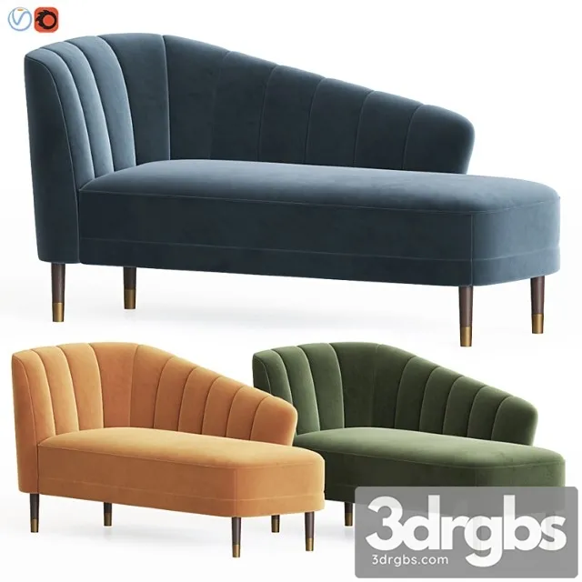Theron chaise lounges the sofa & chair company 2 3D Model Download