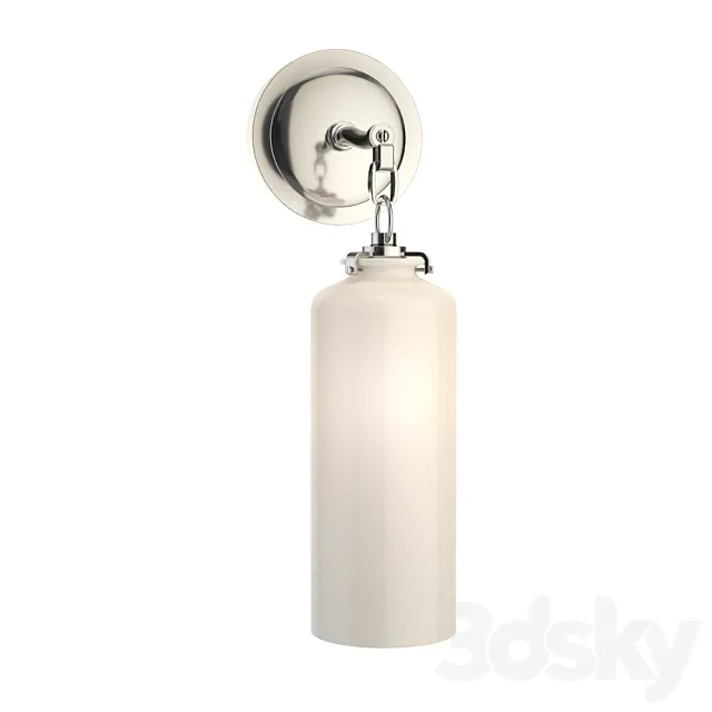 Thomas OBrien Katie 1 Light 5 inch Polished Nickel Decorative Wall Light in White Glass 3D Model
