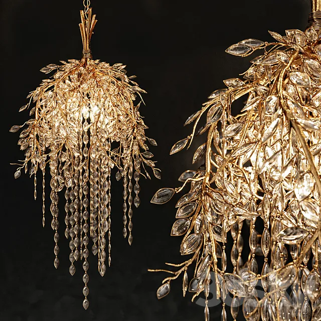 Thomas Pheasant Willow Chandelier 3D Model