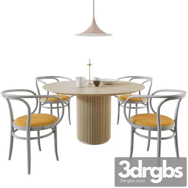 Thonet 209p + palais royal table by asplund 2 3D Model Download