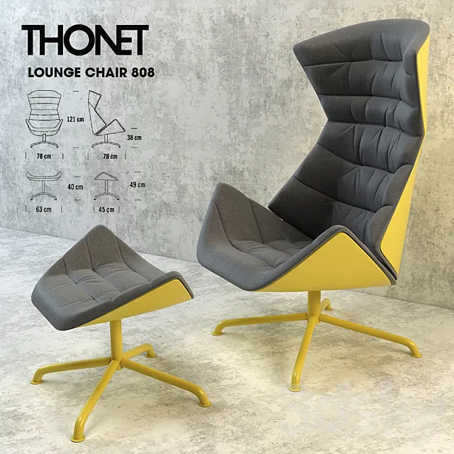 THONET Lounge chair 808 3D Model