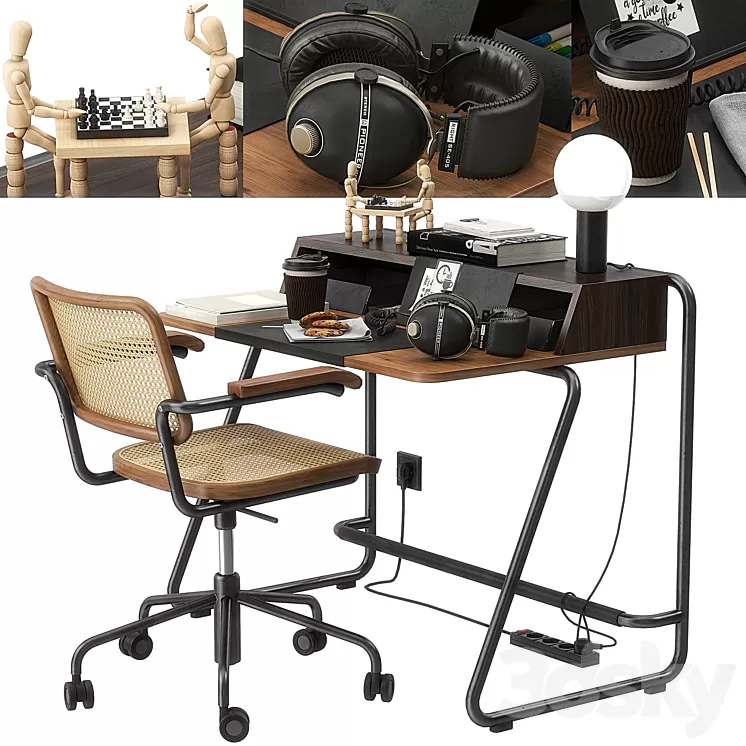 Thonet s1200 desk set 3D Model
