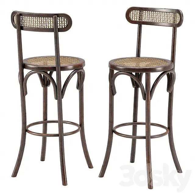 Thonet Style Bar Stool 3DModel Thonet Style Bar Stool 3DModel