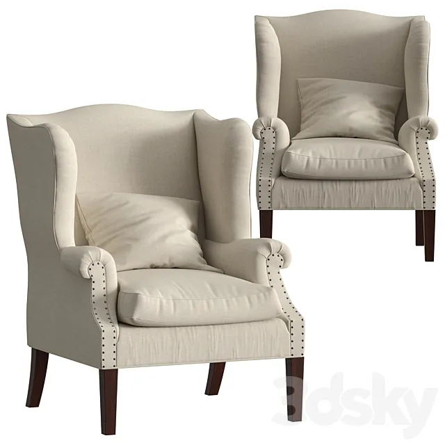Thorn Tail Wing Back Armchair 3D Model