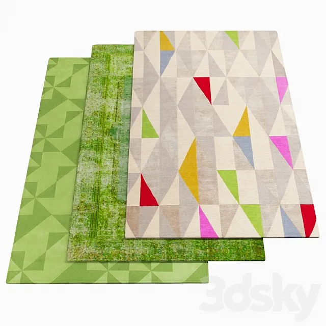 Three carpets AMINI – 1-20 3D Model Three carpets AMINI – 1-20 3D Model
