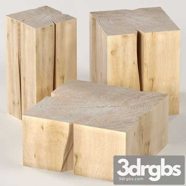 Three coffee table stump. 2 3D Model Download