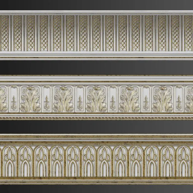 Three Cornices Torus Style (2) 3D Model Three Cornices Torus Style (2) 3D Model